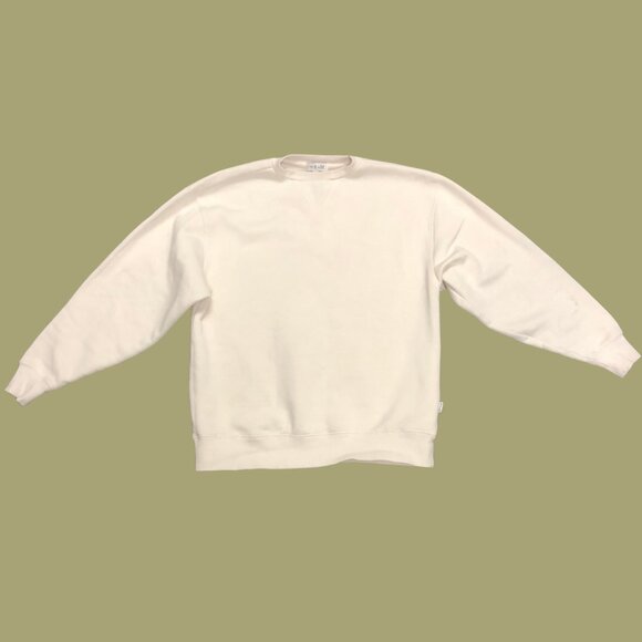 The Base by The Latest Scoop Cream Crewneck Sweatshirt | Minimalist XS - Picture 2 of 8